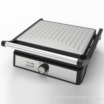 4 Slice rauchlosen BBQ elektrischer Grill-Arbeitsplatte Edelstahl-Sandwich-Panini-Hersteller Kontaktgrill